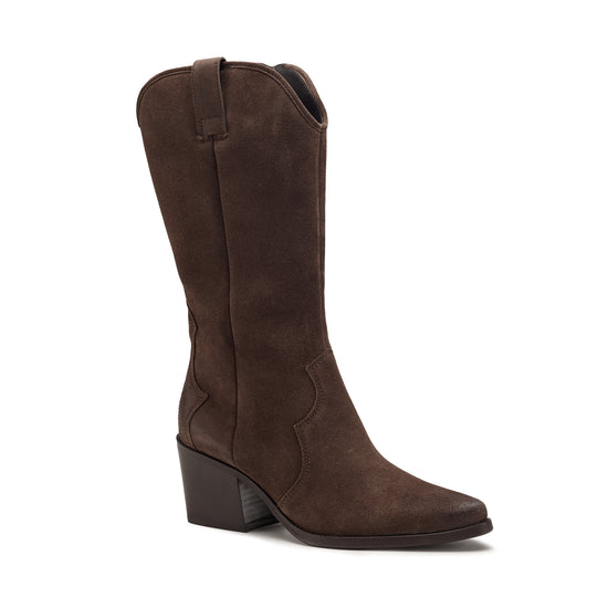 Womens Wood Soft Suede Boot- Paul Green Shoes Easton Boot- 3/4 View view 3