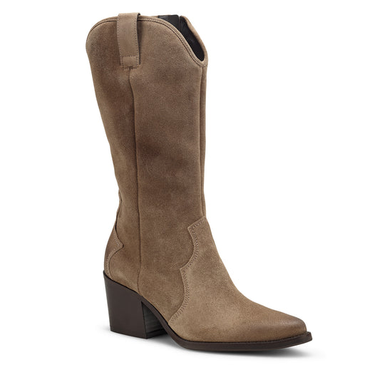 Womens Antelope Soft Suede Boot- Paul Green Shoes Easton Boot- 3/4 View view 3
