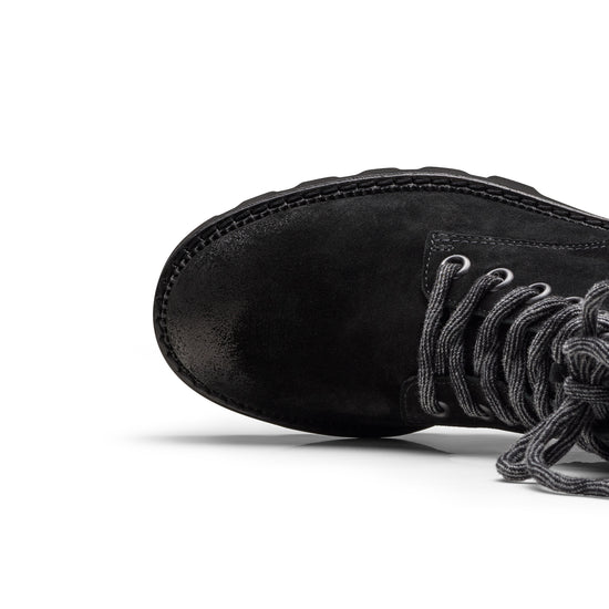 Womens Black Soft Suede Boot- Paul Green Shoes Ellen Boot- Closeup Toebox View view 2