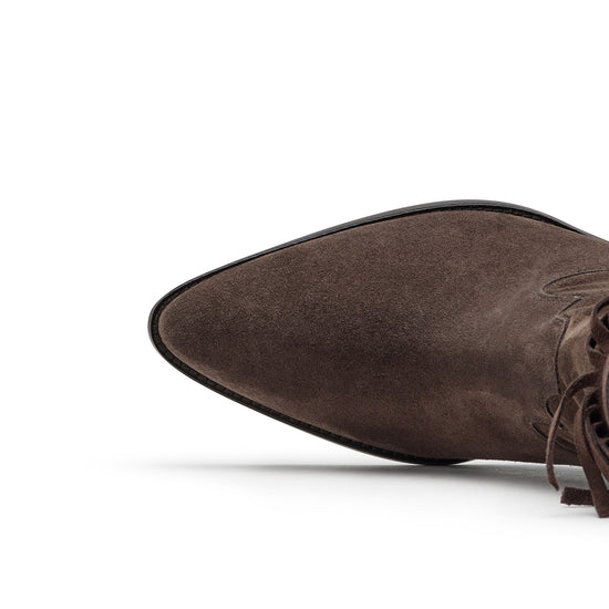 Womens Mocca Soft Suede Boot- Paul Green Shoes Eliza Boot- Closeup Toebox View view 2