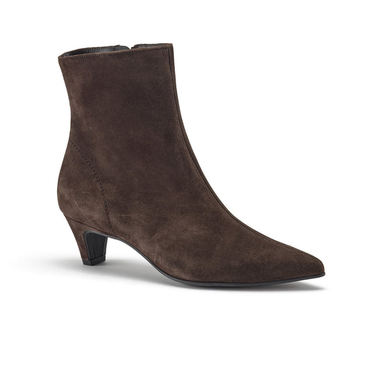 Womens Mocha Suede Boot- Paul Green Shoes Florence Boot- 3/4 View view 3