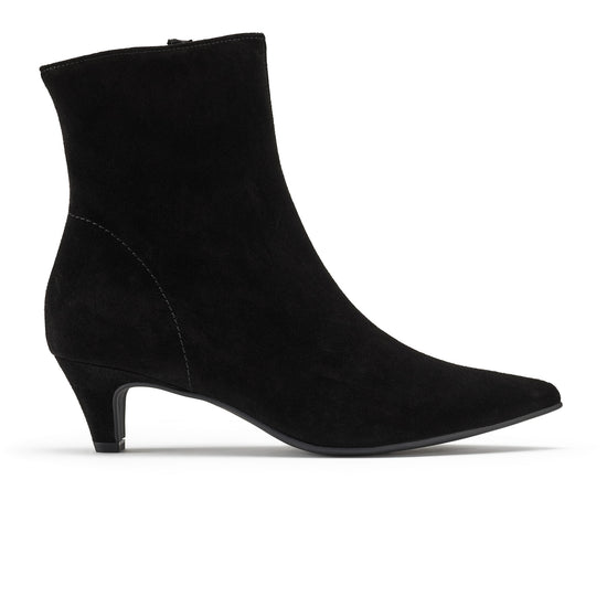 Womens Black Suede Boot- Paul Green Shoes Florence Boot- Side View view 1