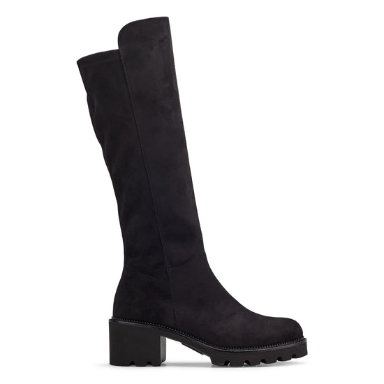 Womens Black Soft Stretch Boot- Paul Green Shoes Evette Boot- Side View view 1