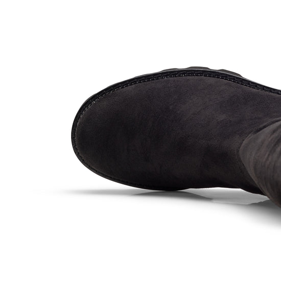 Womens Black Soft Stretch Boot- Paul Green Shoes Evette Boot- Closeup Toebox View view 2