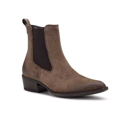 Womens Earth Soft Suede Bottie- Paul Green Shoes Enya Bottie- 3/4 View view 3