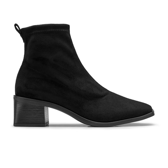 Womens Black Soft Stretch Bootie- Paul Green Shoes Elena Bootie- Side View view 1