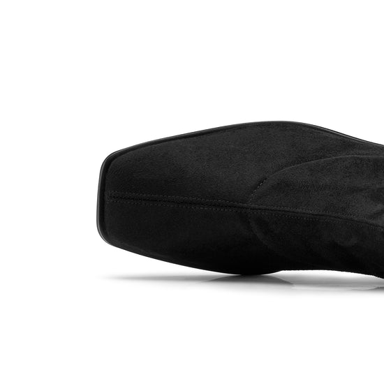 Womens Black Soft Stretch Bootie- Paul Green Shoes Elena Bootie- Closeup Toebox View view 2