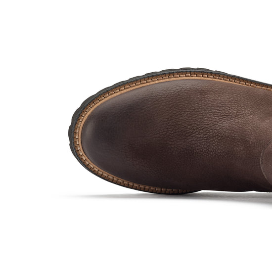 Womens Mocha Grained Nubuk Boot- Paul Green Shoes Francine Boot- Closeup Toebox View view 2
