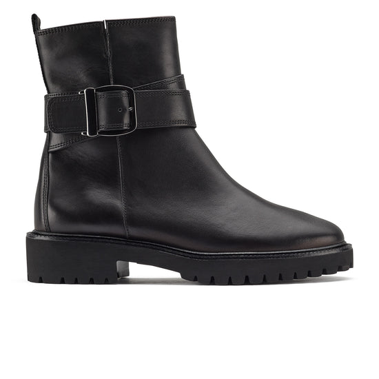 Womens Black Leather Boot- Paul Green Shoes Francine Boot- Side View view 1