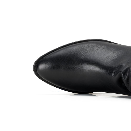 Womens Black Leather Boot- Paul Green Flair Boot- Closeup Toe Box View view 2