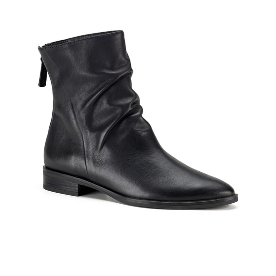 Womens Black Leather Boot- Paul Green Flair Boot- 3/4 Angle View view 3