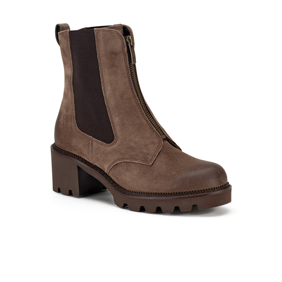 Womens Brown Suede Boot- Paul Green Felicity Boot- 3/4 Angle View view 3