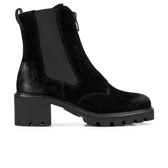 Womens Black Suede Boot - Paul Green Felicity Boot- Side Profile View view 1