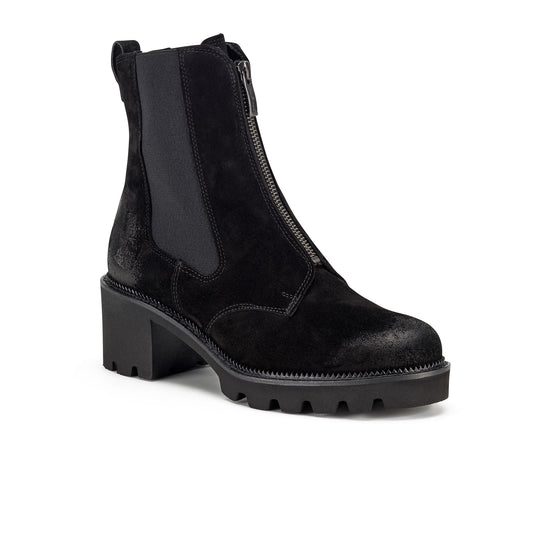 Womens Black Suede Boot - Paul Green Felicity Boot- 3/4 Angle View view 3