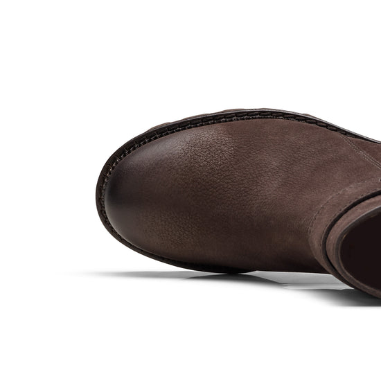 Womens Mocca Grained Nubuk Boot- Paul Green Shoes Elissa Boot- Closeup Toebox View view 2
