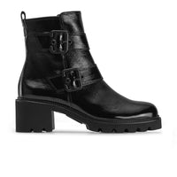 Paul Green Shoes Balboa Boot6 Black Crinkled Patent