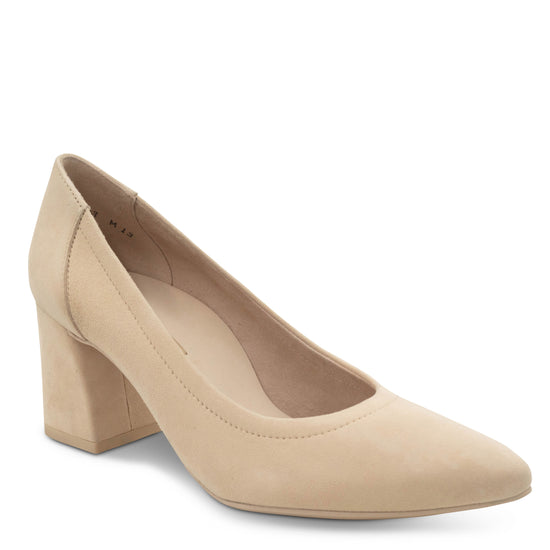 Womens Biscuit Suede Heel- Paul Green Shoes Kami Pump- Side View view 1